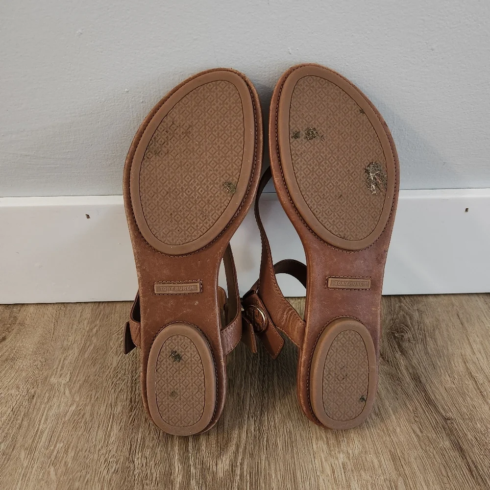Tory Burch Brown Leather Minnie Convertible Sandals Size 7